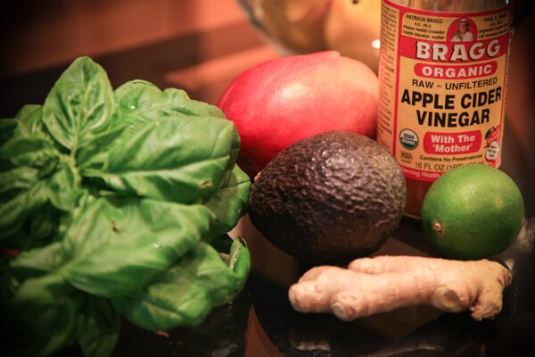 Ingredients for mango salad dressing